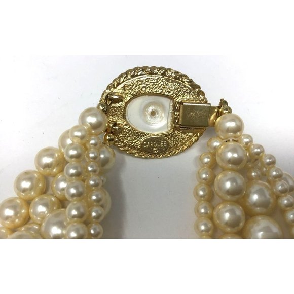 Carolee Multi-Layer Pearl Necklace Vintage -- 18" - Picture 5 of 5